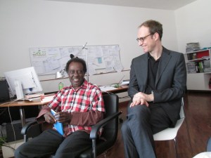 Kojo Laing and Johannes Hossfeld (Director of the Goethe Institut, Nairobi)