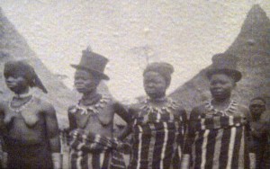 Detail: "The favourite wives of Chief Towai, wearing imported Western top hats, 1929. Courtesy of the Peabody Museum of Archeology and Ethnology, Harvard University.