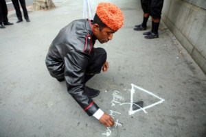 Leo Asemota, 'The long March of Displacement'  (performance view)  2008. Courtesy Leo Asemota EotLA, tate.org.