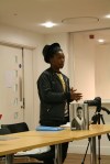 Muholi with 'Faces and Phases' at the University of Brighton. Photos of the event - Tessa Lewin.