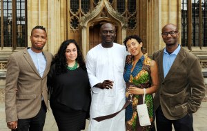 Shortlisted Authors Massande Ntshanga, F. T. Kola, Elnathan John, Namwali Serpell and Segun Afolabi.