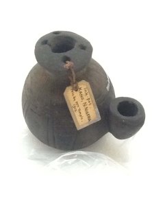 An ink pot from Nigeria on display in West Africa: Word, Symbol, Song. Courtesy of from Pitt Rivers Museum, University of Oxford.