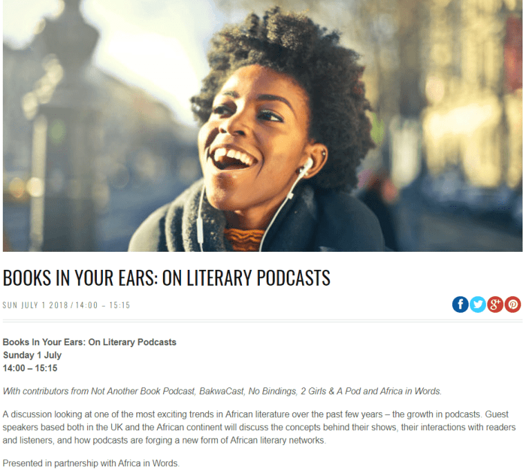 Books in your ears - Africa Writes