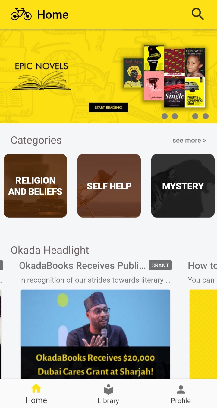 OkadaBooks App Screenshot