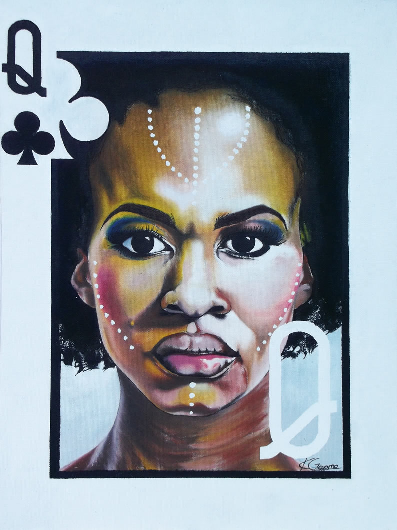 Artist Khaya Gqomo. intombi-into. oil on canvas. 420cmx279cm.2019-20.